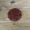 Handmade Poinsettia Wood Story Card Ornament