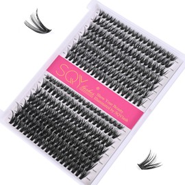 SQYlashes Individual Lashes Clusters Eyelash Extensions, Individual Lashes D Curl Wispy, 280PCS 40D 50D DIY Lash Extensions at Home (40D+50D, 0.05 Mix 9-18mm)