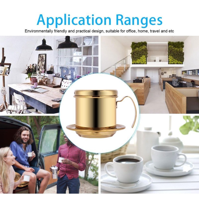 HERCHR Vietnamese Coffee Dripper, Stainless Steel Vietnamese Coffee Maker Powder