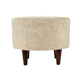 MJL Furniture Designs Sophia Round Ottoman Foot Rest for Couch, Upholstered & Padded Vanity Stool, Ideal for Entryway, Living Room, Bedroom, Reading Nook and Home Office, Small, Sterling
