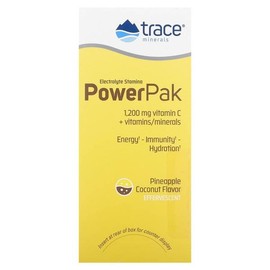 미국직구 Trace Minerals 트레이스미네랄 파워팩 1200mg 비타민C 파인애플 코코넛맛 6.1g 30봉 Trace Minerals Power Pack 1200mg Vitamin C Pineapple Coconut Flavor 6.1g 30 Packs