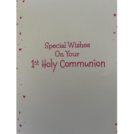Poppy Hill First Holy Communion Card for Goddaughter, Pink Church Design, 13 x 19 cm