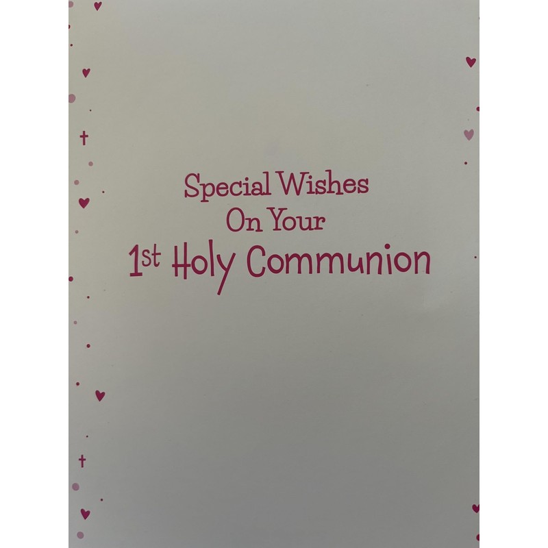 Poppy Hill First Holy Communion Card for Goddaughter, Pink Church