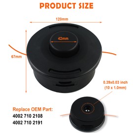 Strimmer Head for Sti-hl AutoCut 25-2, with Strimmer Line 2.4mm, Trimmer Head Mowing and Trimming for STI-HL FS55 FS56 FS70 FS80 FS100 FS110 FS130 FS240 FS250 Brush Cutter, Lawn Mower Accessories