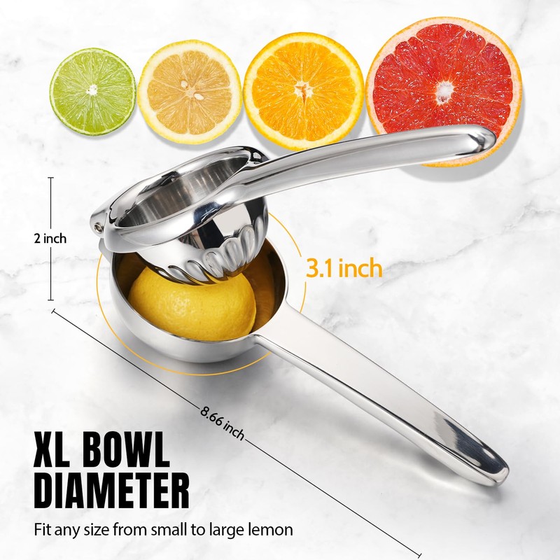 Sopito 304 Stainless Steel Lemon Squeezers Seedless Juicing for Kitchen