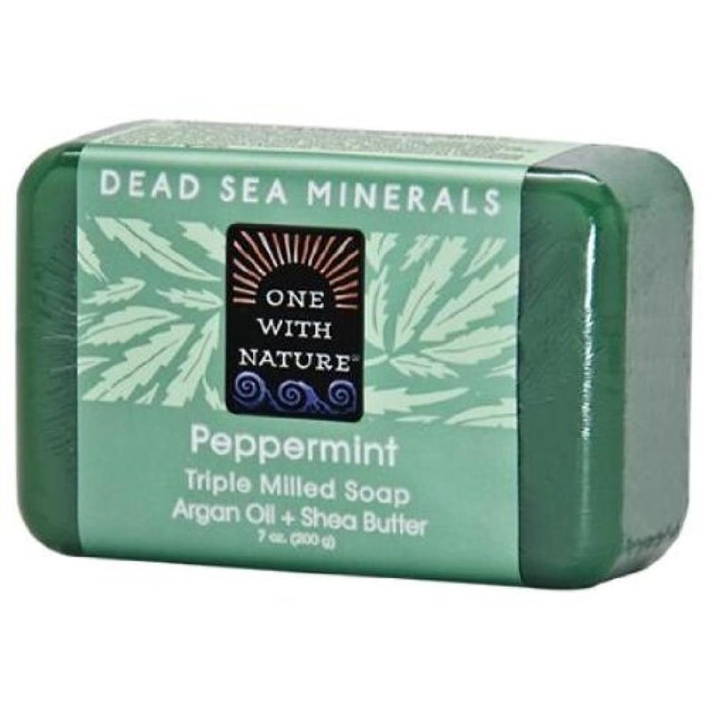 One With Nature Peppermint Dead Sea Mineral Soap, 7 Ounce