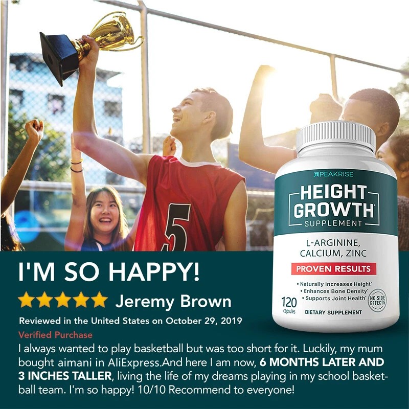 Balincer Height Growth Supplement - 60 Caps -Enhance Bone Strength,Devel