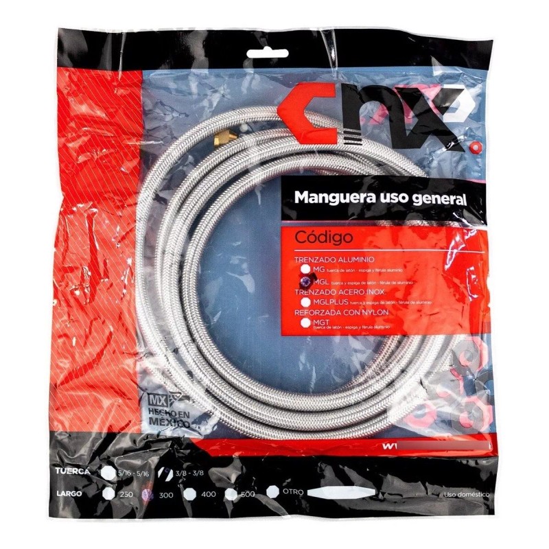 CNX Manguera Flexible De Uso General 3/8 X 3/8 X