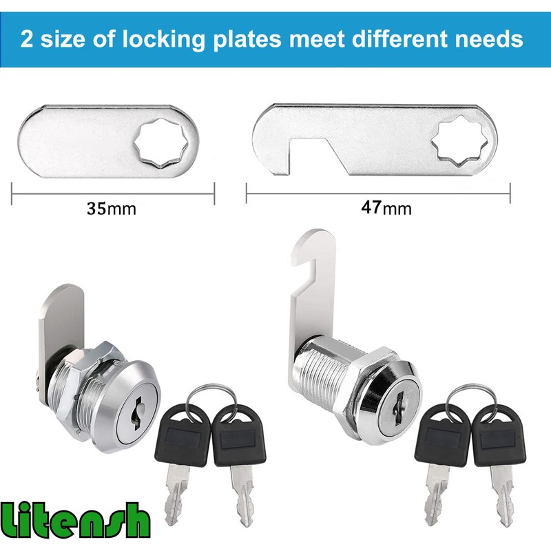 Litensh 30mm Security Mailbox Lock, Letter Post Box Lock, Cabinet