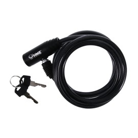 HME Self-Coiling 6-Foot Easy-To-Use Protective Durable Reliable Versatile Hunting Tree Stand Cable Lock - 2 Keys Included