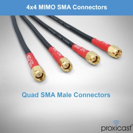Proxicast 4x4 MIMO 5G Antenna - Vandal Resistant Low Profile Omnidirectional Through-Hole Mount - 2 ft Coax - Black - Compatible with Cisco, Cradlepoint, Digi, MoFi & Others (ANT-121-T44-B-02)