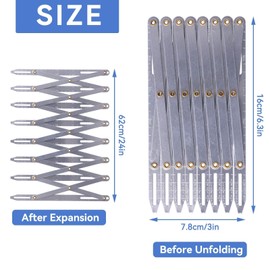 Aluminum Sewing Gauge,Expanding Sewing Gauge,Adjustable Length Equal Ruler Multifunctional Crafting Sewing Gauge Ruler Anti Rust DIY Curtain Accessories for Pleats,Folds