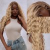 Glueless Long Curly Headband Human Hair Half Wig, Ombre Linen