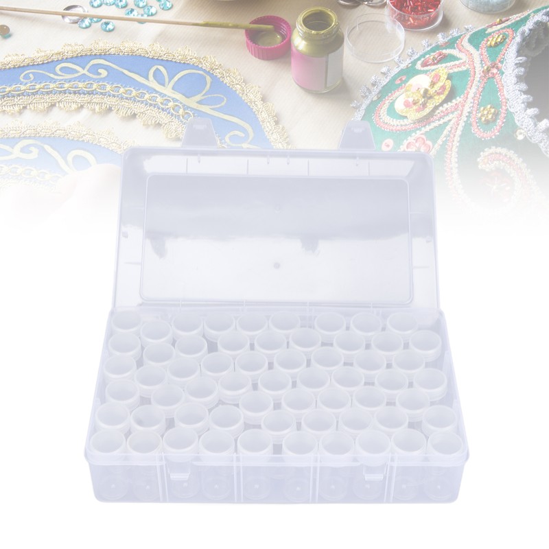 60pcs Diamond Painting Storage Containers Portable Plastic Bead Storing Bottle