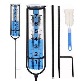 Generic Rain Gauge Outdoor, Upgraded Accurate Rain Gauges Outdoors Best Rated, Large Clear Numbers and Adjustable Height Rain Measuring Tool for Garden, Lawn, and Farm Use, blue, HAO7612