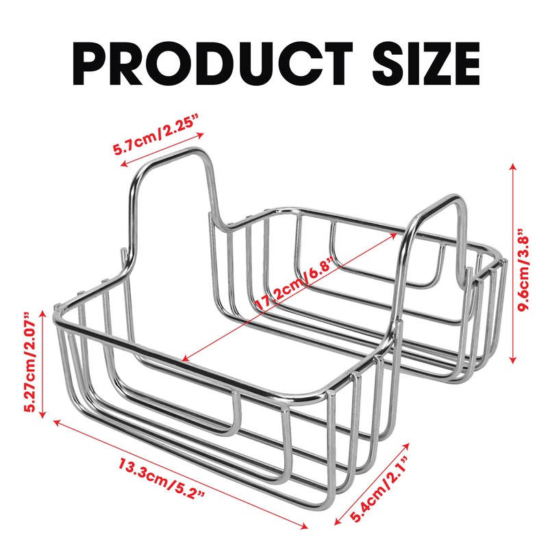 BuleVina Stainless Steel Sponge Holder for Kitchen Sink - Never