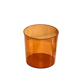 SEEK RARE Bathroom Trash Can 6.5 x 5.7 x 6.1 Inch Small Trash Can Plastic Wastebasket Large Capacity Orange Round Garbage Can for Bathroom Bedroom Office Kitchen Dorm Room (S)