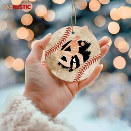 365RUSTIC Funny Ornament for Christmas Tree, Office, Car, Home Decorations, 2024 Christmas Ornament, 2-Side Printed Ceramic Ornament Gifts, Baseball Mom Ornament