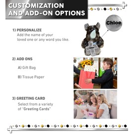 DolliBu Sitting Brown Rhino Stuffed Animal with Silver Cross and Personalization - Religious Baptism Gifts for Boys and Girls, Dedication Christening Gifts Plush Prayer Healing Teddy Bear - 5.5 Inch