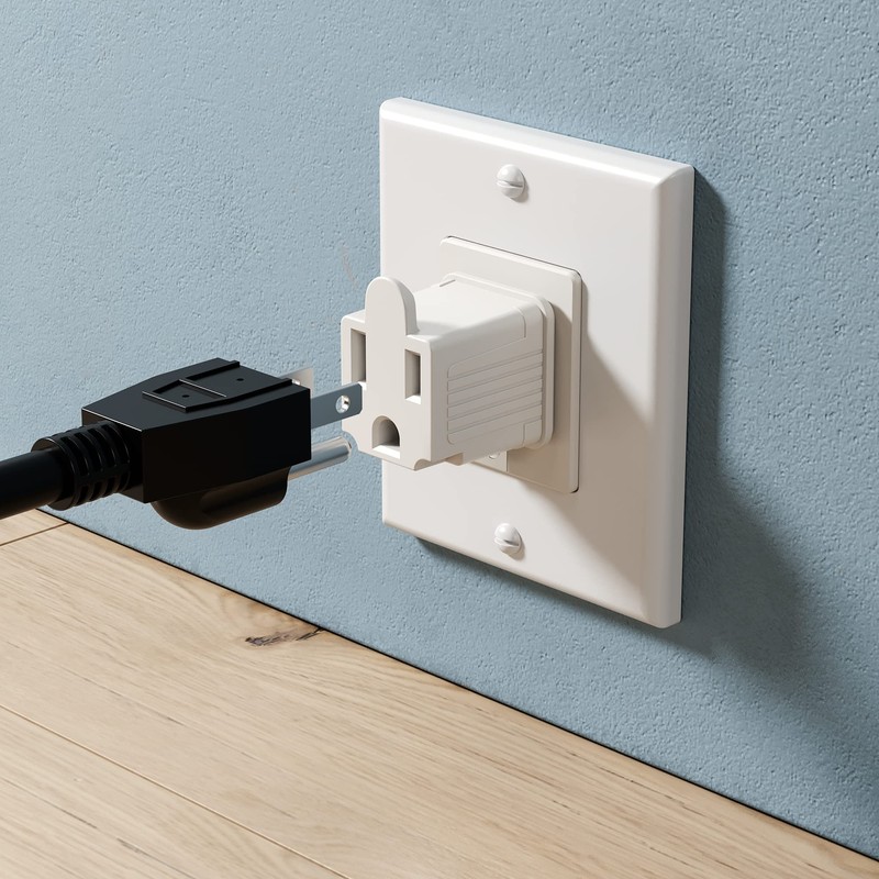 3 Prong to 2 Prong Outlet Plug Adapter Grounding Converter