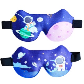 Kids Sleep Mask 2 PCS,Kids Eye Masks for Sleeping with Adjustable Strap Eye Mask Kids 3D Boys Sleep Mask for Sleeping Night Travel Nap Train Cute Sleep Eye Mask for Kids for Kids Girls Boys