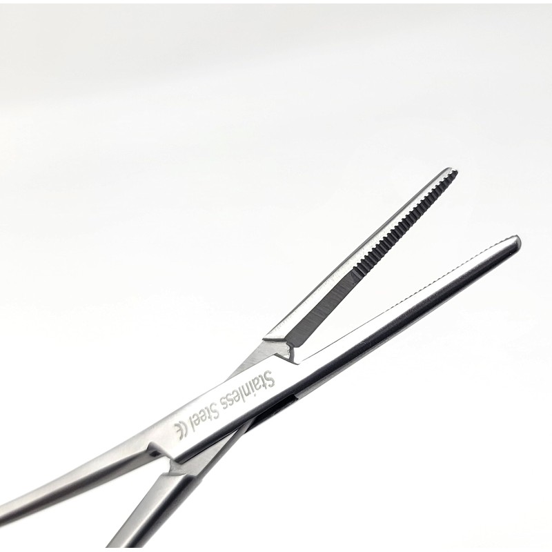 Set of 2 Curved + Straight Kelly Hemostat Forceps with