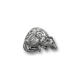 The Magic Zoo Pewter Rat Lapel Pin – Hand Crafted in the USA – Lab Rat Pin – Fine Pewter Rat Brooch for Men and Women