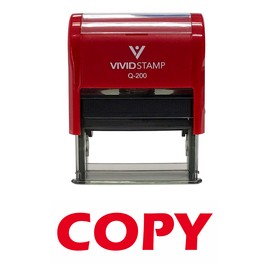 Vivid Stamp Copy Self Inking Rubber Stamp - Medium - 9/16" x 1-1/2", Red