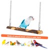 BESPORTBLE 2pcs Wooden Bird Swing Toy Natural Wood Pet Swing