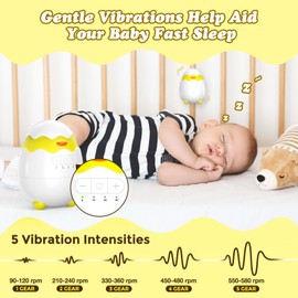 Rechargeable Baby Rocker for Strollers - 5 Vibration Speeds & 4 Timer Modes, Universal Portable Bouncer with Memory Function, Quiet Vibration Soother for Newborns to Toddlers & with 2 Brackets