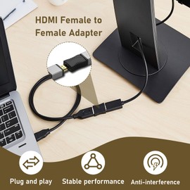 5 Stück HDMI-Adapter, 4 x Stecker auf Buchse, 90 Grad und 270 Grad, rechter Winkel, oben unten, links + 1 x HDMI-Buchse auf Buchse, Anschlüsse für TV, Monitor, PC, Konsole, Projektor, 5 Stück