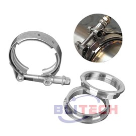GMRTEC 2 inch V Band Clamp with Male ＆ Female Flange, 304 Stainless Steel 2.0" V Band Flange Kit Universal