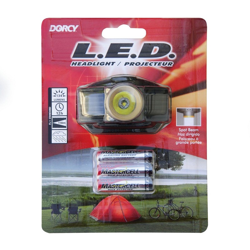 Dorcy 215-Lumen Weather Resistant Spot Beam LED Headlight, Black and