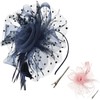 DRESHOW Fascinators Hat Tea Party Headwear Ribbons Feathers on a