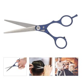 ZJchao Tijeras De Corte De Cabello Salon Razor Edge Tijeras Peluquero Profesional Barba Familiar, OíDo, Cejas, Bigote, Recorte De Nariz Herramienta De PeluqueríA Plana para Tijera Afilada (Blue)