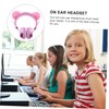 Gadpiparty Children's Headphones Furry Ball Ears Shiny Rhinestone Headset Over