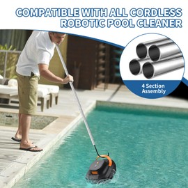 Pool Retrieval Hook for All Robotic Pool Cleaner 68" with Adjustable Aluminum Swimming Pool Pole,Vacuum Pool Hooks for Poles,Pool Skimmer Basket Handle Cover,Above Ground Inground Pool Cleaning Pole