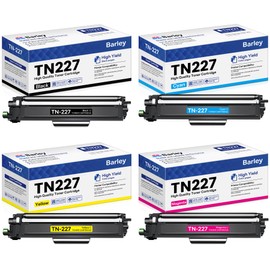 TN-227BK/C/M/Y TN227 High Yield Toner Cartridge 4 Pack Compatible TN227BK TN227C TN227M TN227Y Replacement for Brother TN227 TN-227 MFC-L3770CDW MFC-L3710CW Toner Printer