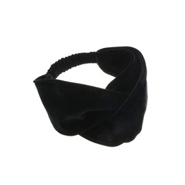 VINGTAINE Velour Black Turban Hair Band Cross Headband Wide Volume Turban Hair Accessory HB-96-, Black