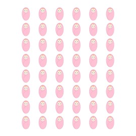 handmade 48 GIRL BABY SHOWER ENVELOPE SEALS LABELS STICKERS 1.2" ROUND
