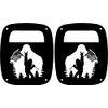 JeepTails Bigfoot Horns and US Flag Tail lamp Light Covers