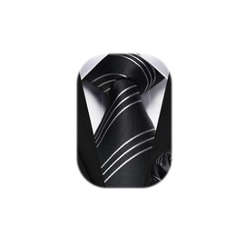 HISDERN Ties for Men Polka Dot Classic Handkerchief Formal Elegant Tie & Pocket Square Set for Wedding Party Business, Black 2