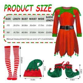 YKYOBFA Christmas Costumes for Women, Elf Outfit Festive Christmas Outfits Mrs Claus Costume Xmas Fancy Outfit for Party
