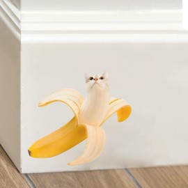 Funny Banana Cat Wall Decal Peel and Stick Removable Cute Banana Cat Wall Art Sticker Funny Gifts for Friend Kids Room Bathroom Playroom Art Room Wall Decor
