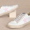 Mi.iM Sofia Rubber Sole Lace-up Low Top Star Sneakers(7.5, White)