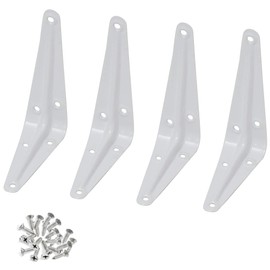 Wideskall® Metal 3" x 4" inch Wall Corner Angle Shelving Shelf Brackets, White, Pack of 4