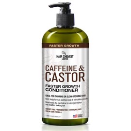 Hair Chemist Acondicionador de crecimiento más rápido con cafeína y castor 33.8 oz. - Acondicionador para el cabello para un crecimiento más rápido del cabello