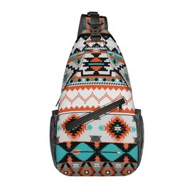 Crossbody Sling Aztec Style Pattern Backpack Chest Bag Waterproof Daypack Fanny Pack Cross Body Bag for Women Men Travel Shopping Leisure Sport
