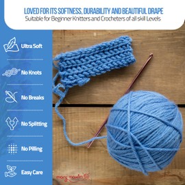 Mary Maxim Starlette Yarn - Acrylic Worsted Weight Yarn 4, Crochet Yarn and Knitting Yarn for Afghans, Blankets, Clothing and Crafts, 180 Yards, Medium Blue