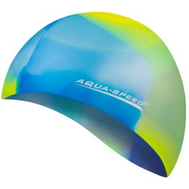Aqua Speed Swimming Cap for Men, Bathing Cap Multi-Coloured with Storage Bag